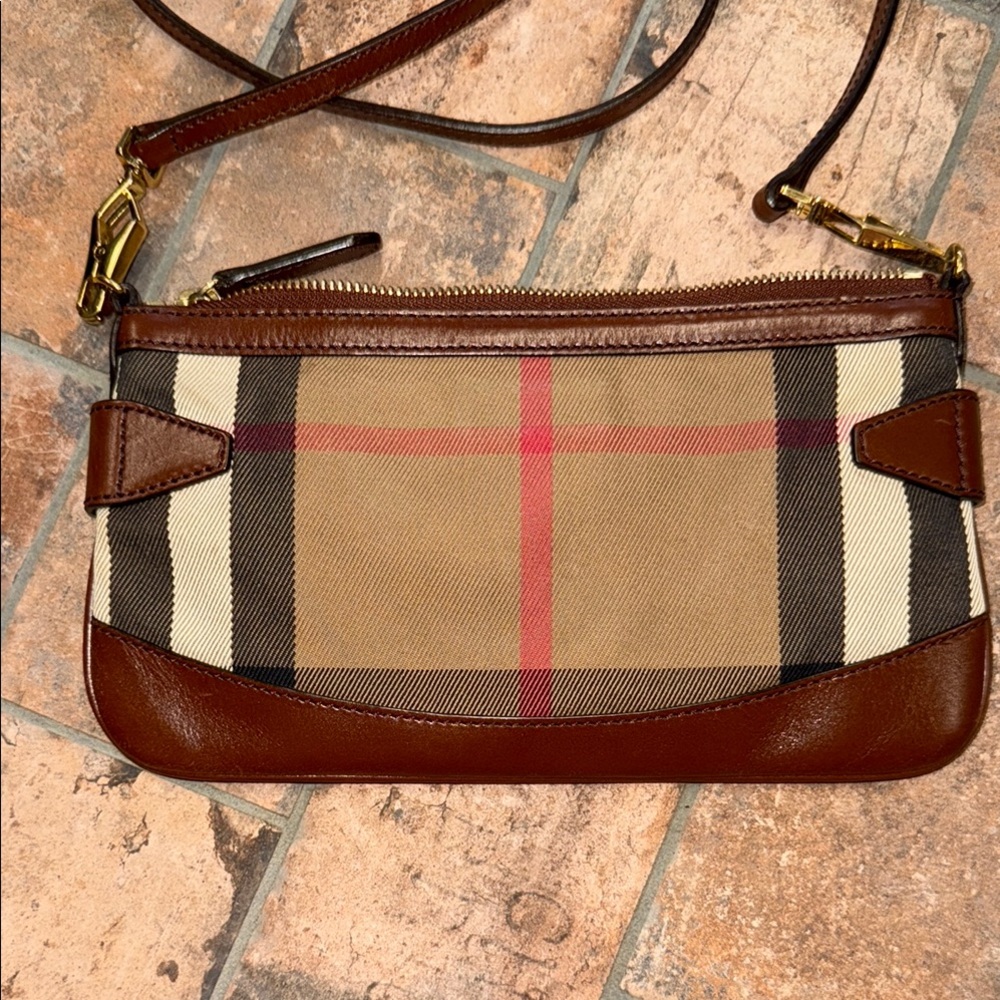 Burberry Tan and Brown Plaid Clutch - Picture 3 of 8